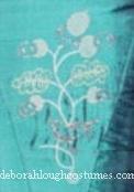 17th century English Civil War silk gown - embroidery detail