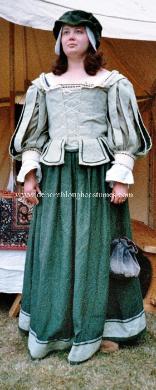 17th century English Civil War linen dress
