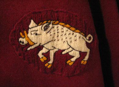 Hand embroidered front badge
