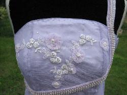 Lilac silk satin and tulle gown