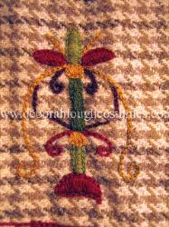 Early medieval hand embroidered hood - close up detail